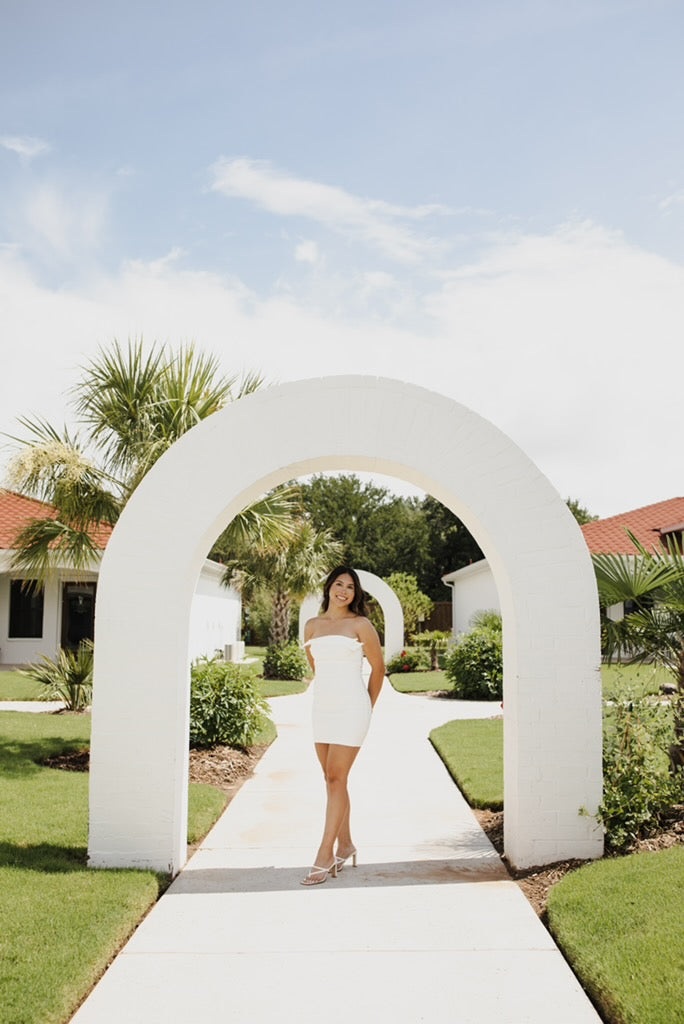 Forever Starts Here- Bow Detail Mini Dress