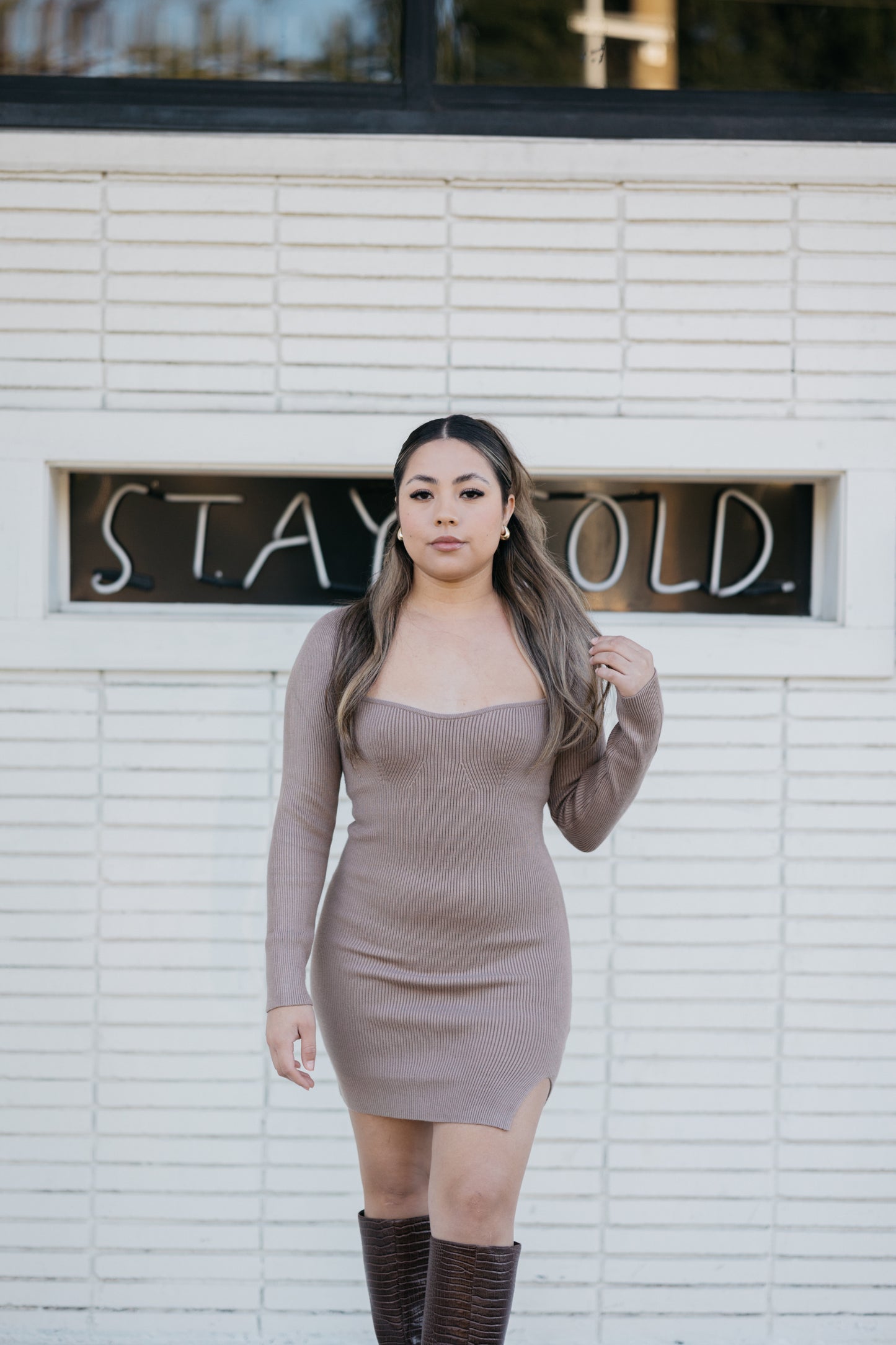 Spice it Up - ribbed sweater dress