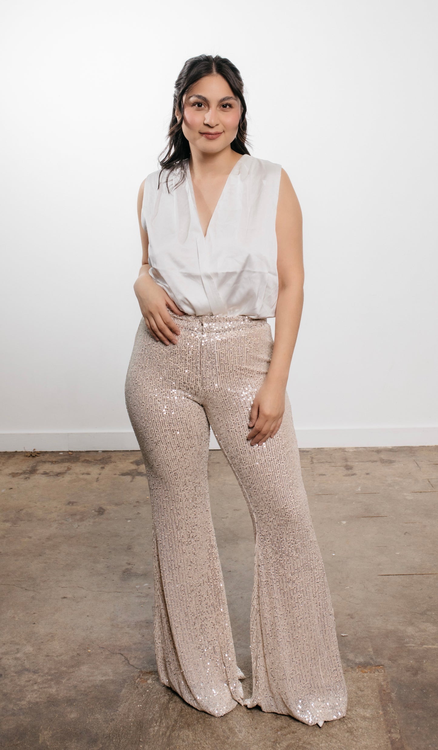 'Tis The Sparkle - Sequin Flared Pants