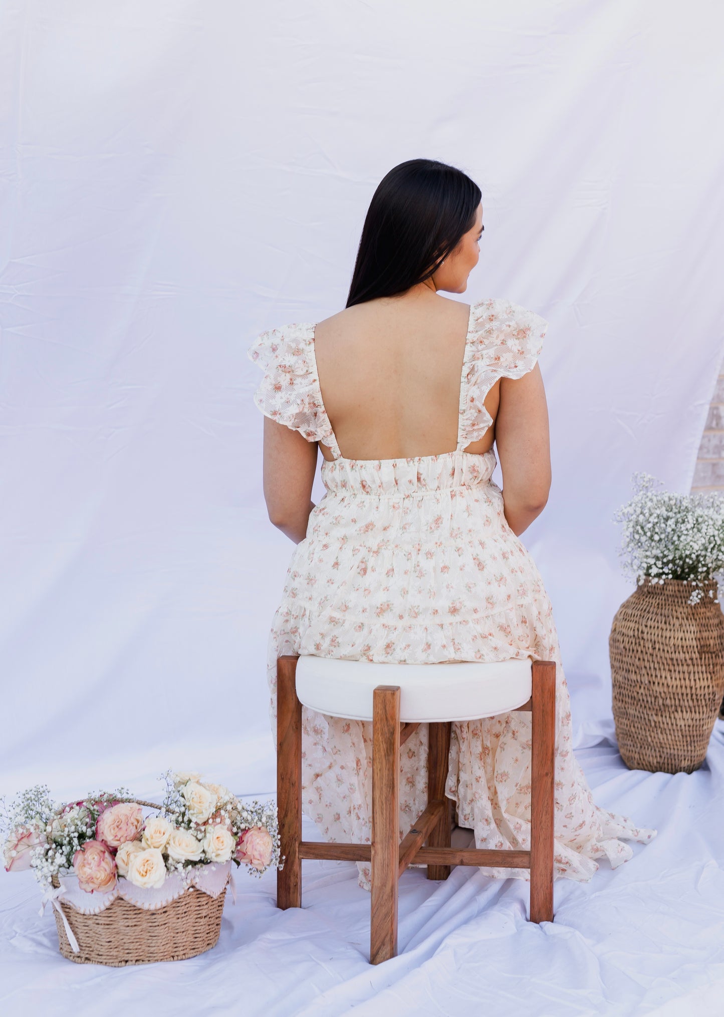 Poppy - Floral Gingham Midi Dress