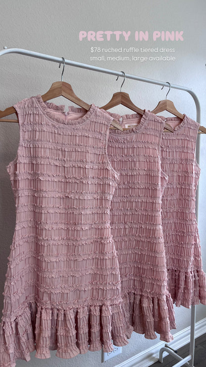 Pretty In Pink- Ruffle Tiered Dress