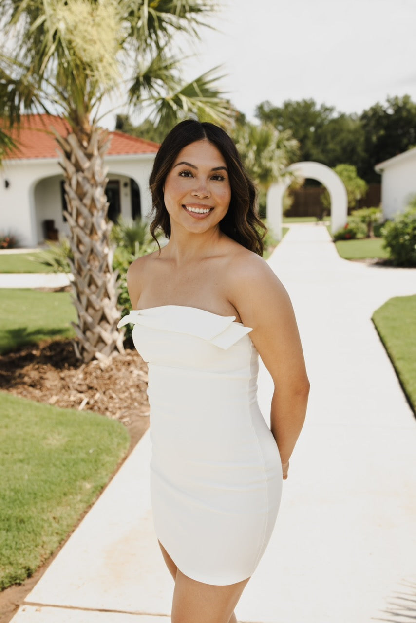 Forever Starts Here- Bow Detail Mini Dress