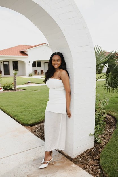 Bridal Era - Strapless Midi Dress