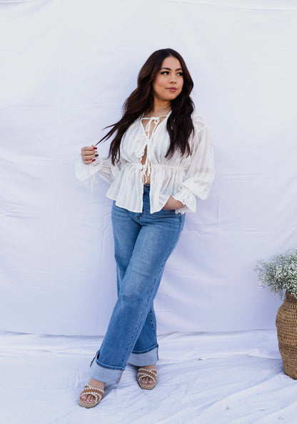 Charolette - Cuffed Palazzo Denim Jeans