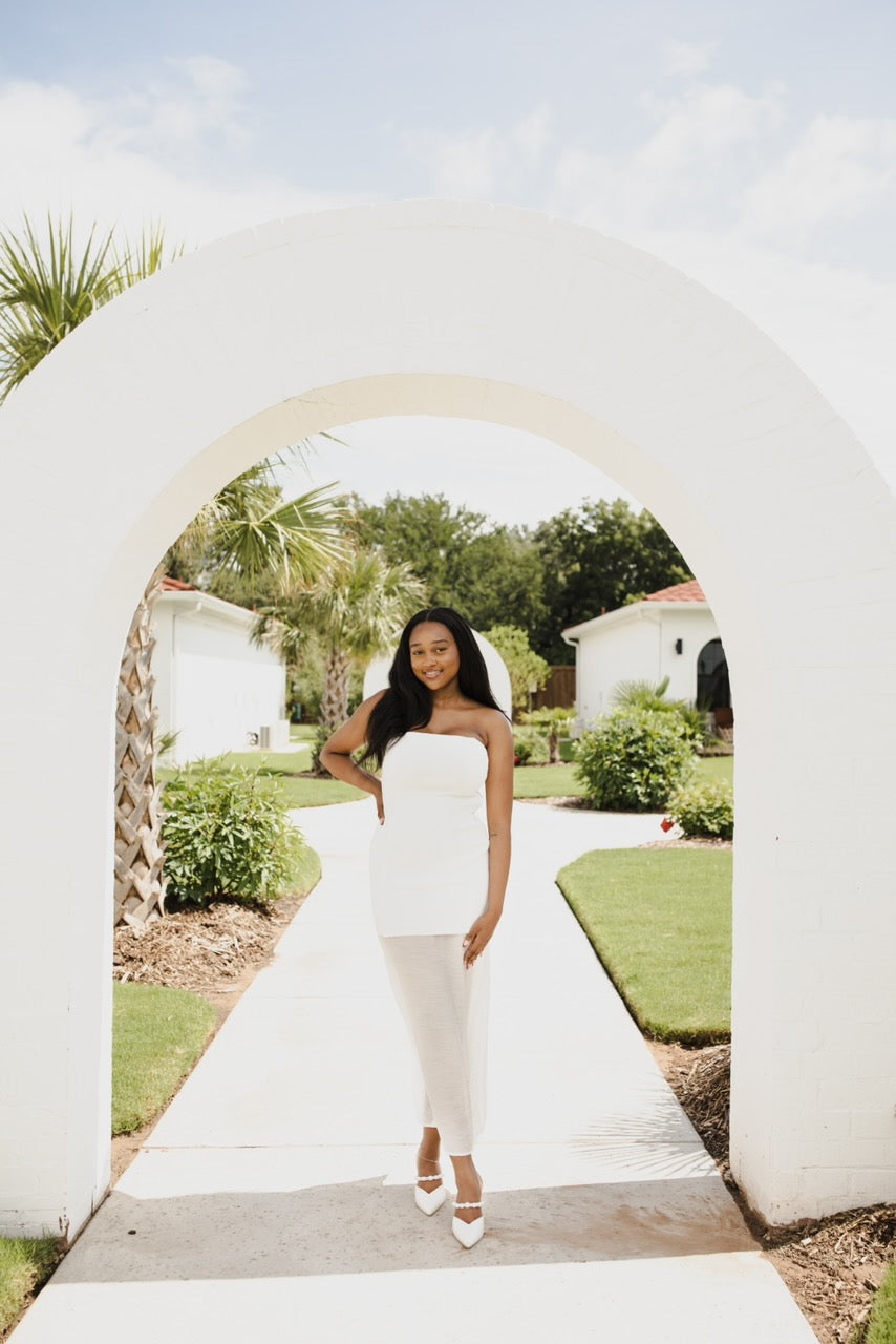 Bridal Era - Strapless Midi Dress