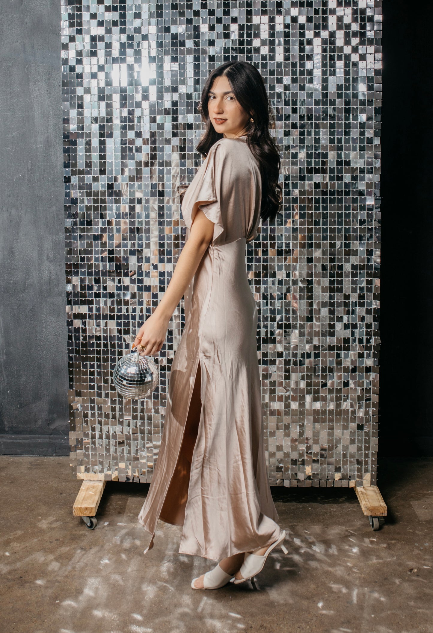 Enchanted Nights - Champagne Satin Dress