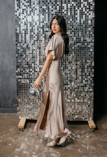 Enchanted Nights - Champagne Satin Dress