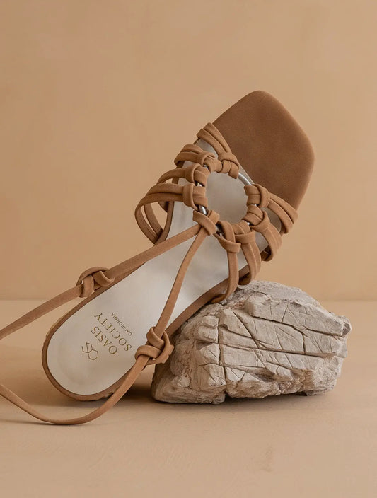 Nora - Strappy Basket Weave Heels