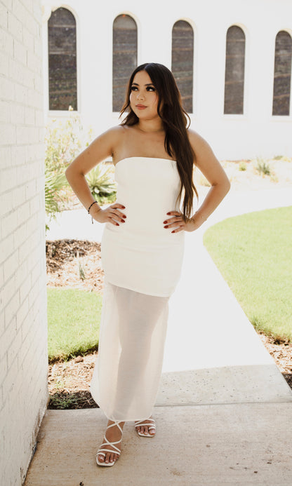 Bridal Era - Strapless Midi Dress