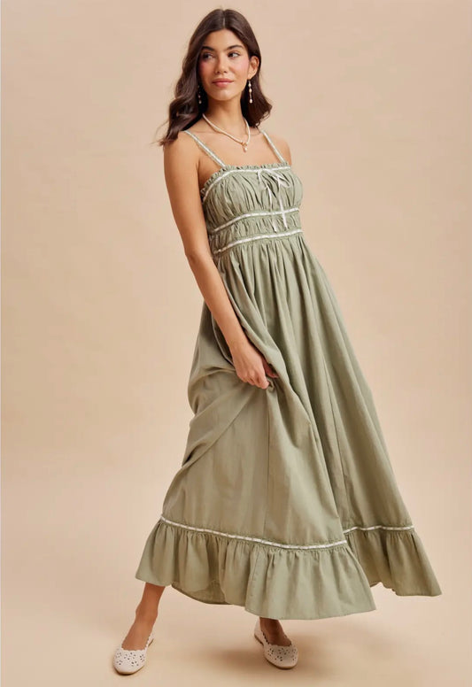 Sadie - Sage Midi Dress