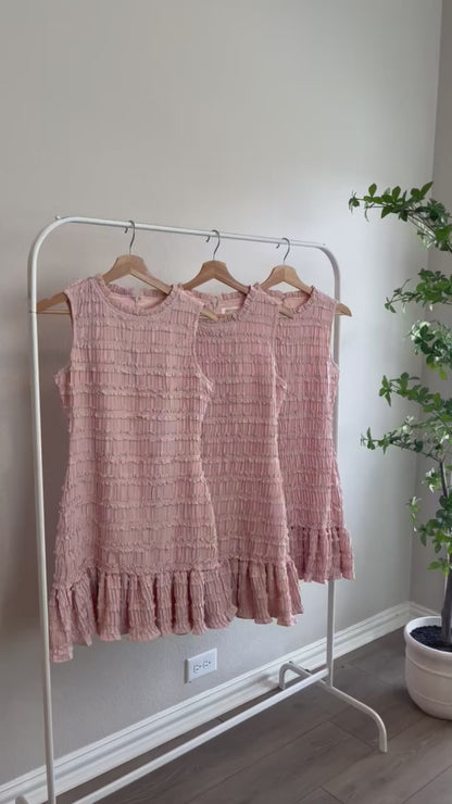 Pretty In Pink- Ruffle Tiered Dress
